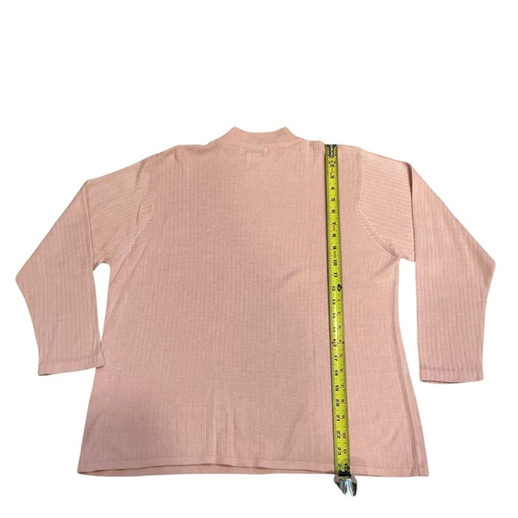 Bill blass vintage 100% silk women’s funnel neck pullover sweater pink size XL - Picture 2 of 6